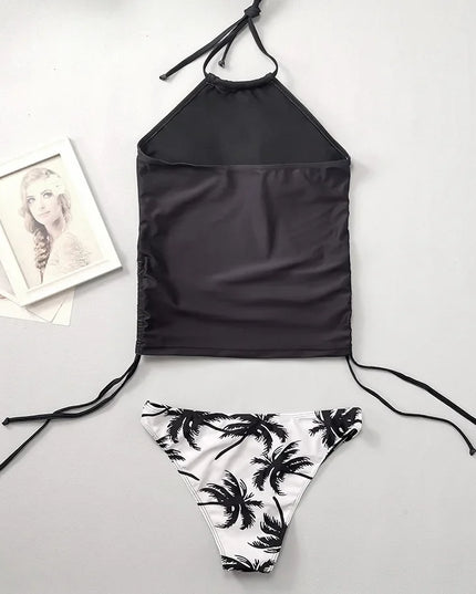 GlamWave: Women's Tied Halter Tankini Set
