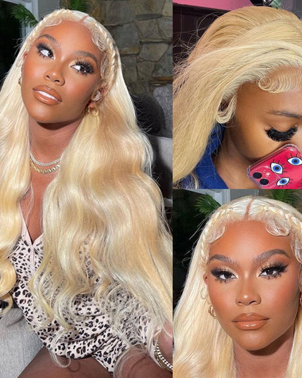Honey Blonde Lace Front Wig Human Hair Wigs For Women Brazilian Hair Pre Plucked 30 32 Inch 13x4 Body Wave 613 Lace Frontal Wig