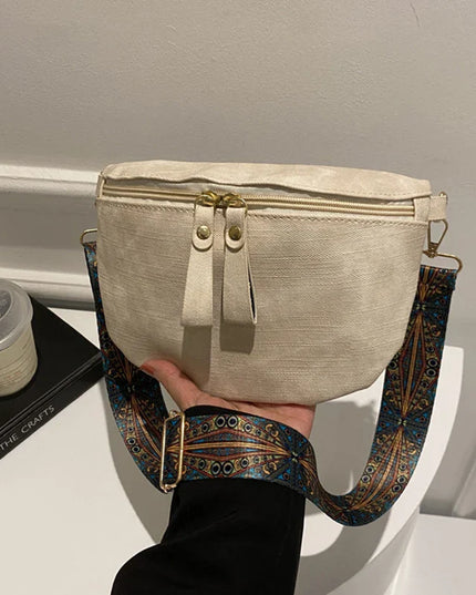 Stylish Hobo Solid Color Satchel | Luxury Designer Chest Bag & Women's PU Leather Waist Bags (Wide Strap Fashion Fanny Shoulder Pack)