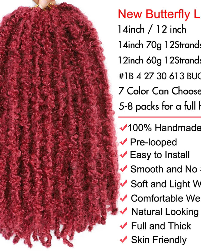 14 12 inch Butterfly Faux Locs Crochet Hair Braids Pre looped Distressed Goddess Butterfly Soft Locs Crochets Braids Cheveux Lok Caethelstore.com