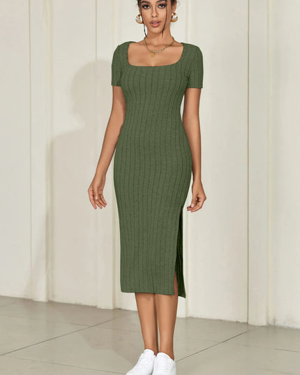 Lauren Short Sleeve Knit Midi Dress