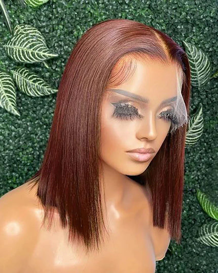 13x4 Lace Front Human Hair Wig Transparent Lace Frontal Wigs For Black Women Short Bob Wig Multiple Remy Straight Natural Wig