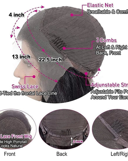 1B/30 Ombre Highlight Lace Front Wigs Human Hair 13x6 Body Wave Wig Human Hair 13x4 Transparent Lace Frontal Wigs For Women Caethelstore.com