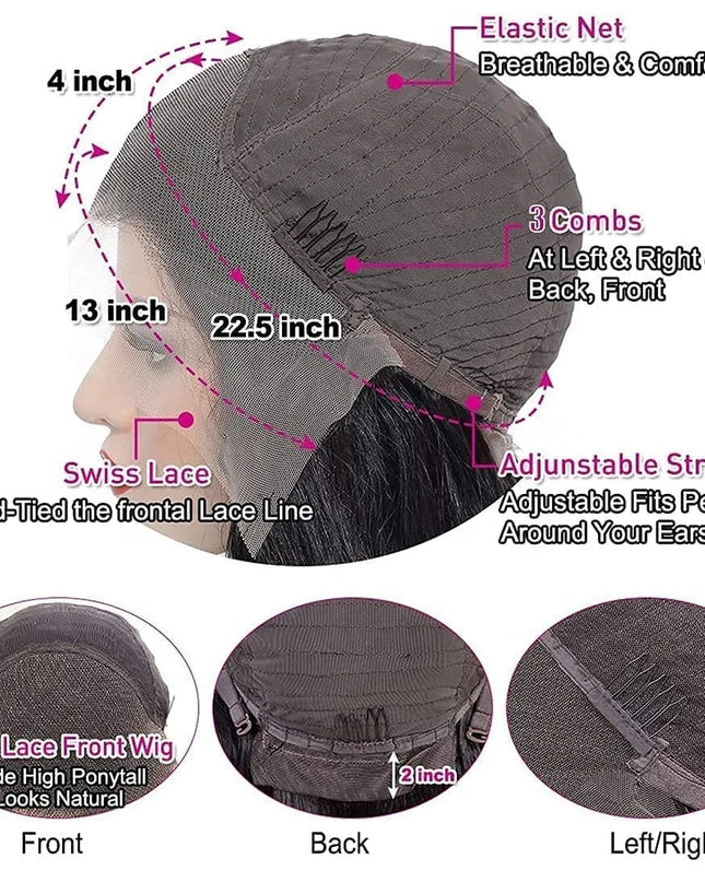 1B/30 Ombre Highlight Lace Front Wigs Human Hair 13x6 Body Wave Wig Human Hair 13x4 Transparent Lace Frontal Wigs For Women Caethelstore.com