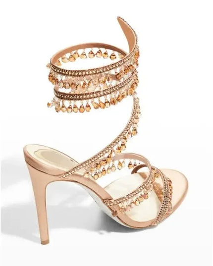Elegant Designer Wrap Stiletto Heels