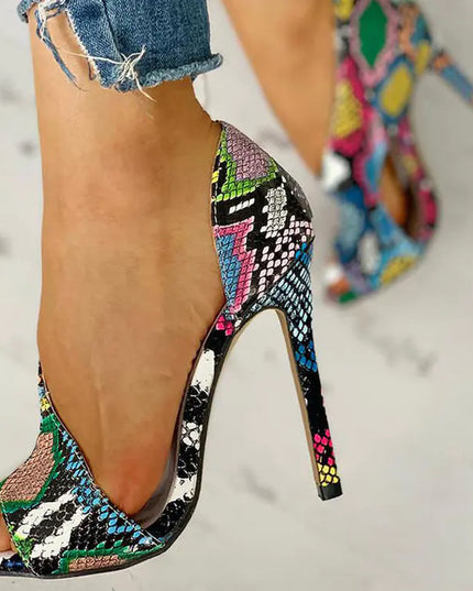 Fashion Floral Peep-Toe High Heels for Women