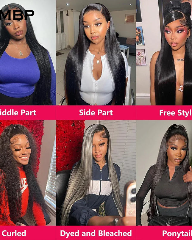 Glueless Wigs Human Hair 30 34Inch Straight 13x4/13x6 HD Lace Frontal Wigs Brazilian Preplucked Lace Front Human Hair Wig HMBP