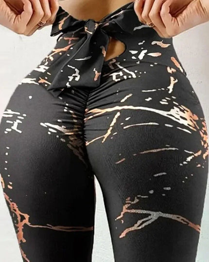 High Waist Sexy Butterfly Printed Leggings Bowknot Yoga Pants Bow Bandage Tights Women Butt Lift Exercise Fitness Yoga Leggings Urban Fashion Icon