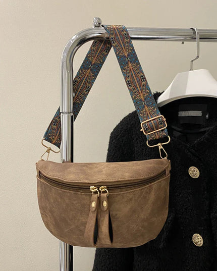 Stylish Hobo Solid Color Satchel | Luxury Designer Chest Bag & Women's PU Leather Waist Bags (Wide Strap Fashion Fanny Shoulder Pack)