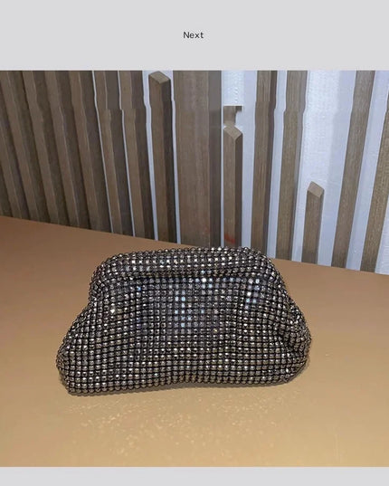Luxury Glitter Cloud Bag Women's Handbag | Crystal Shiny Rhinestones Diamond Evening Bag (Wedding Party Clutch Purse Shoulder Bag)