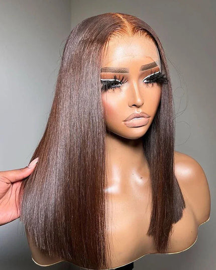 13x4 Lace Front Human Hair Wig Transparent Lace Frontal Wigs For Black Women Short Bob Wig Multiple Remy Straight Natural Wig