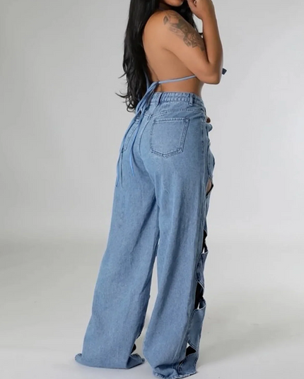 Cutout Hollow Out Jeans
