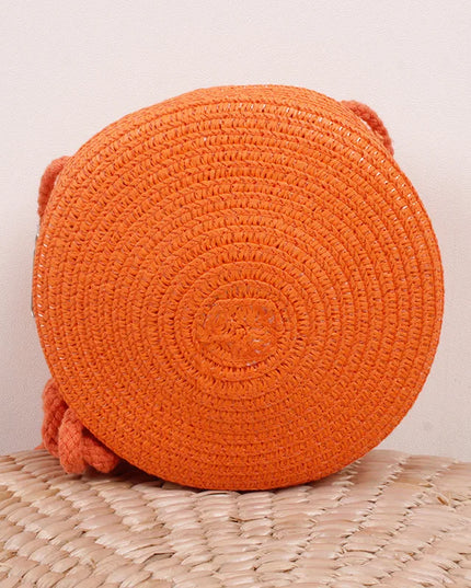 Summer Woven Straw Crossbody Bag for Women | Fashion Round Handmade Rattan Beach Small Handbag (Travel Female Shoulder Bag)