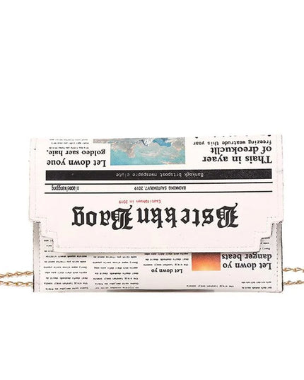 Women's Newspaper Messenger Bag | Shoulder Bag Personality Fashion Small Square Bag