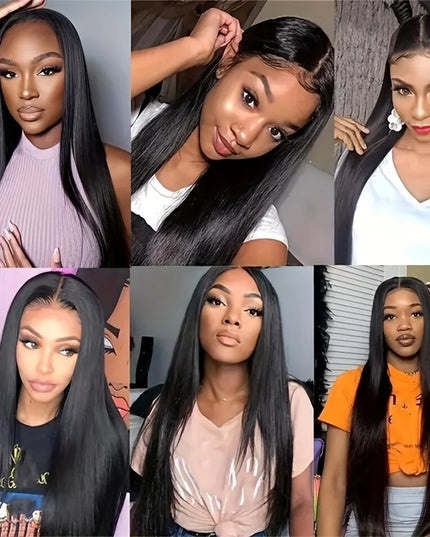 200% Density Glueless 5x5 Straight Lace Closure Wig Human Hair For Women 4x4 HD Transparent Pre Plucked Closure Wigs
