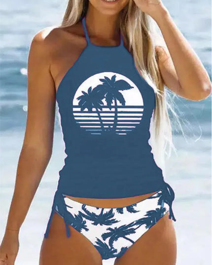 GlamWave: Women's Tied Halter Tankini Set