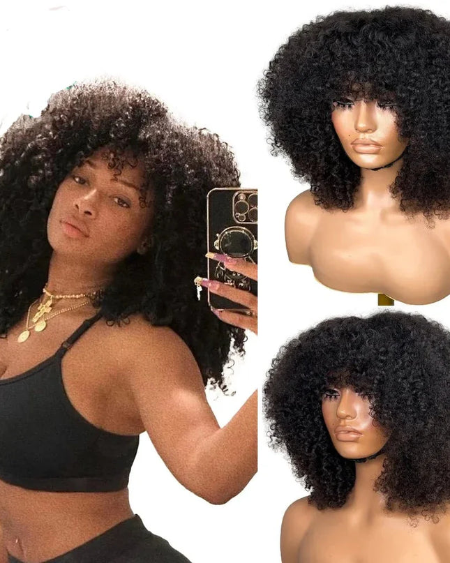 13x6 Kinky Curly Lace Front Human Hair Wigs For Black Women 13x4 Curly Lace Frontal Wig With Bang 4x4 Lace Closure Wig 250% Remy