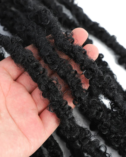 14 12 inch Butterfly Faux Locs Crochet Hair Braids Pre looped Distressed Goddess Butterfly Soft Locs Crochets Braids Cheveux Lok Caethelstore.com