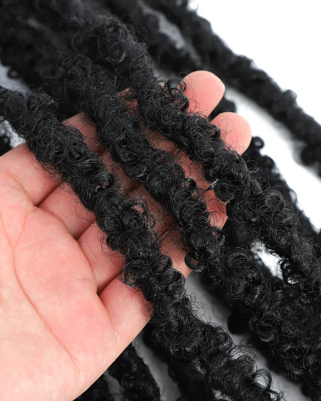 14 12 inch Butterfly Faux Locs Crochet Hair Braids Pre looped Distressed Goddess Butterfly Soft Locs Crochets Braids Cheveux Lok Caethelstore.com