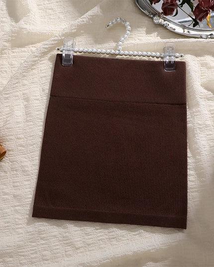 1 Pc Spring/Summer New High Waist Elastic Business Women's Mini Skirt, Black Slimming Knitted Half Skirt, Professional Workwear Urban Fashion Icon