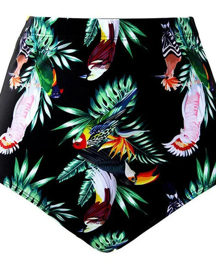 Floral High-Waist Bikini Shorts - Plus Size Swimwear