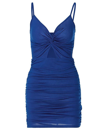 2022 Sexy Spaghetti Strap Bodycon Dress Women Backless Folds Wrap Hip Dresses Female Causal Streetwear Slim Dress Vestidos Robes Caethelstore.com