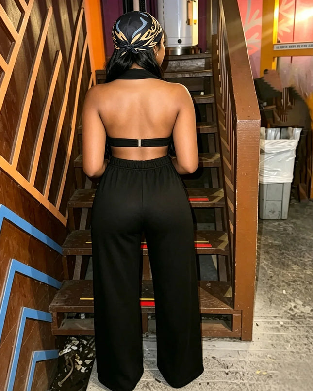 Hole Loose Pants Two-Piece Set
