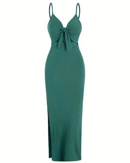 European and American Knitted Simple Sleeveless Halter Dress for Spring and Summer, Backless Sexy Maxi Dress with Neckline Urban Fashion Icon