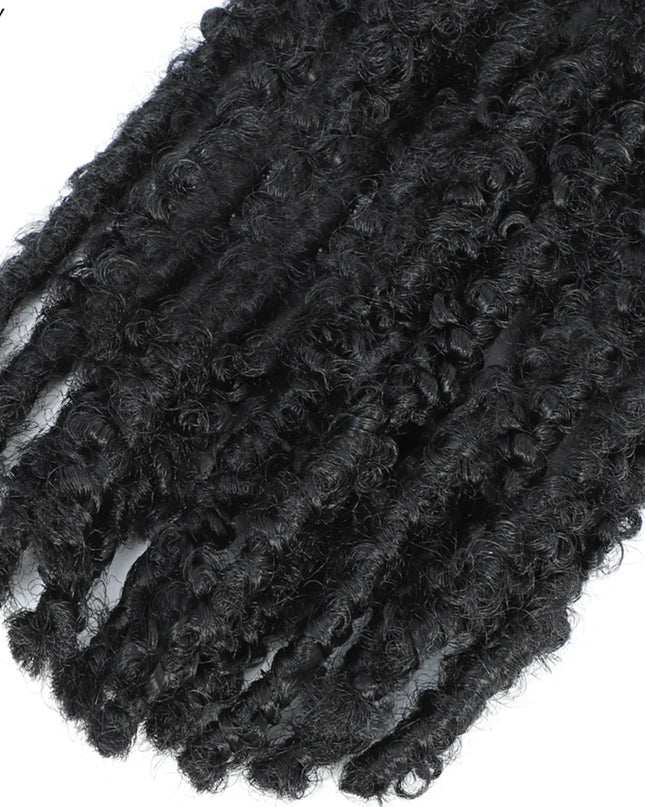14 12 inch Butterfly Faux Locs Crochet Hair Braids Pre looped Distressed Goddess Butterfly Soft Locs Crochets Braids Cheveux Lok Caethelstore.com