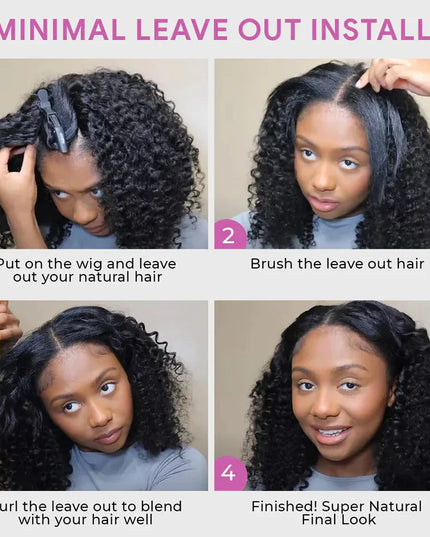 250% V Part Wig Human Hair No Leave Out Upgrade U Part Machine Made Deep Wave Curly Human Hair Wigs For Women 100% High Density
