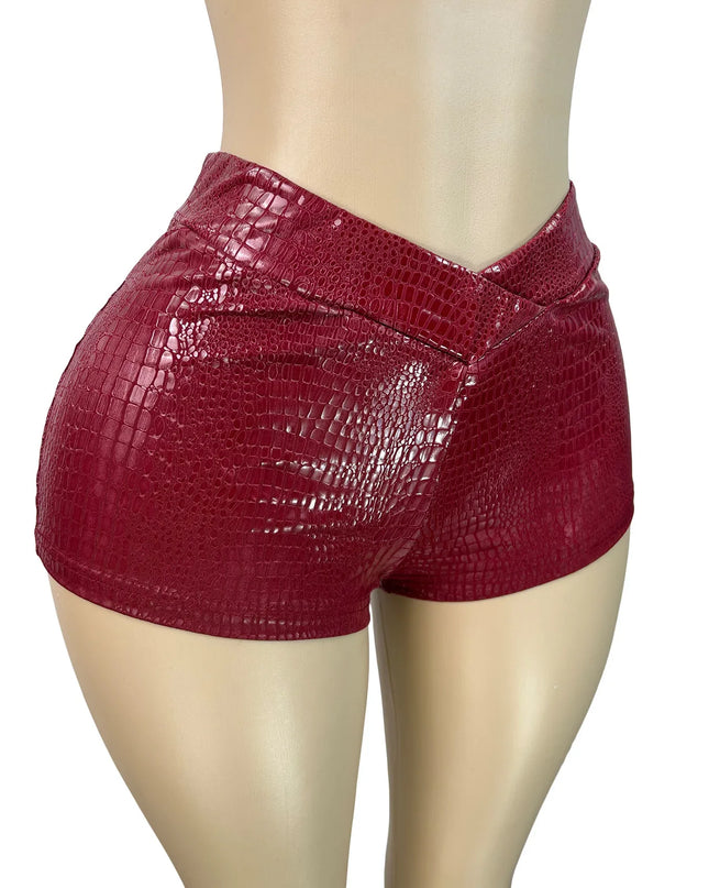 Sexy Leather Bodycon Shorts