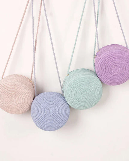 Summer Woven Straw Crossbody Bag for Women | Fashion Round Handmade Rattan Beach Small Handbag (Travel Female Shoulder Bag)