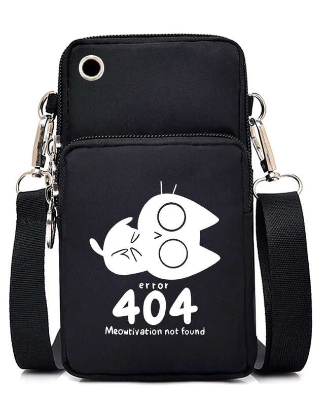 Women's Handbags Black Explosive Coffee Cat Messenger Bags | Female Cartoon Shoulder Bag Purse (Fashion Mobile Phone Crossbody Bags)