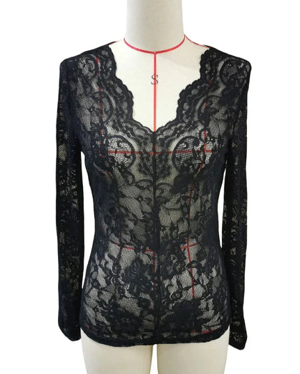 Long Sleeve Sheer Blouse