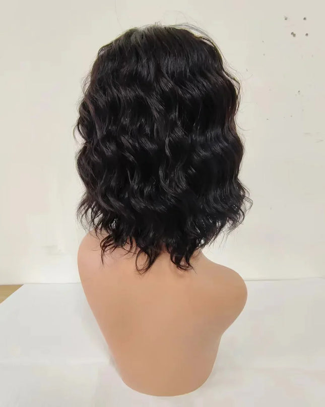 Short Bob Wig Body Wave Human Hair Wig With Bangs Full Machine Made Glueless For Black Women Loose Body Wave Human Hair Wig