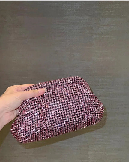 Luxury Glitter Cloud Bag Women's Handbag | Crystal Shiny Rhinestones Diamond Evening Bag (Wedding Party Clutch Purse Shoulder Bag)