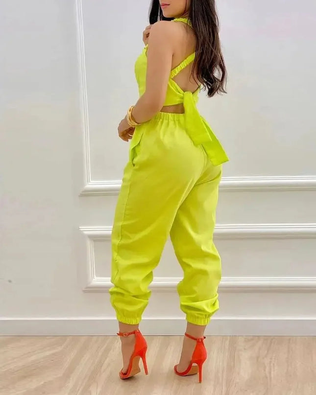 Elegant Summer Fashion Jumpsuit for Women - Shoulder Straps