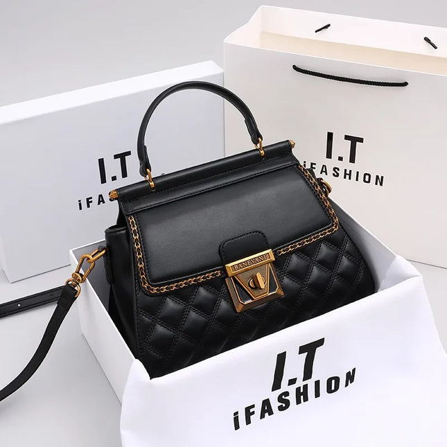 Women's Handbag New Autumn & Winter | High-End Light Luxury Diamond Grid Small Square Bag (Shoulder & Crossbody)