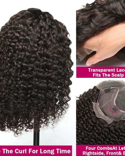 Jerry Curly Short Bob Wigs 13x6 Lace Frontal Human Hair Wigs 5x5 Glueless Wigs Lace Closure Transparent 13x4 Lace Font Wigs