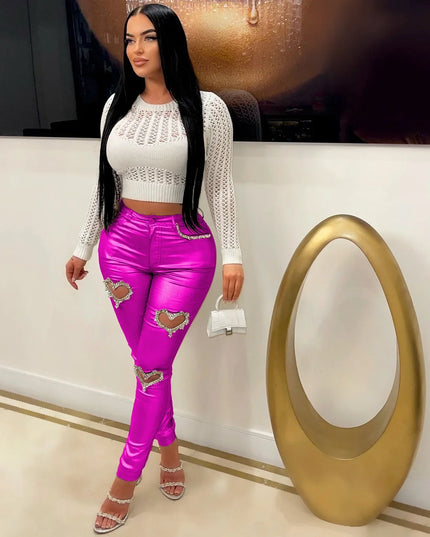 Rhinestone Bodycon Pants