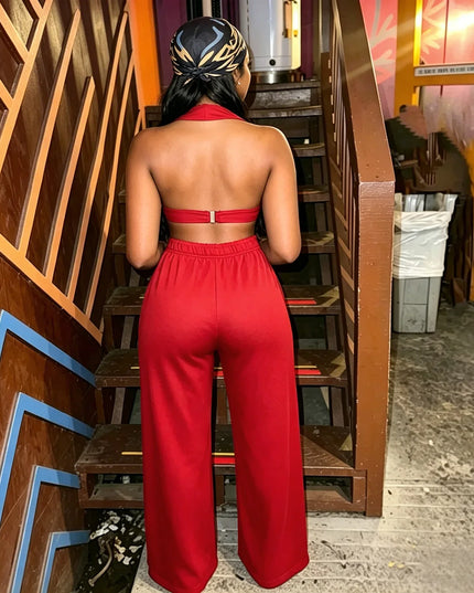 Hole Loose Pants Two-Piece Set