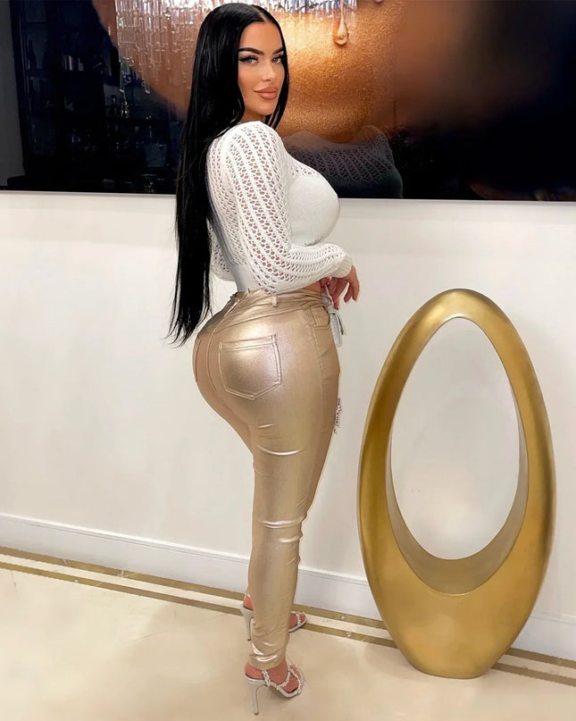 Rhinestone Bodycon Pants