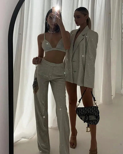 Glitz Blazer & Pants Matching Set