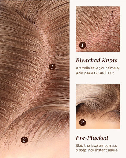 Arabella Hair 13x6 Three Go Ash Blonde Ombre Glueless Wig Loose Body Wave 100% Human Hair Wig Silky Straight Lace Wig Blonde
