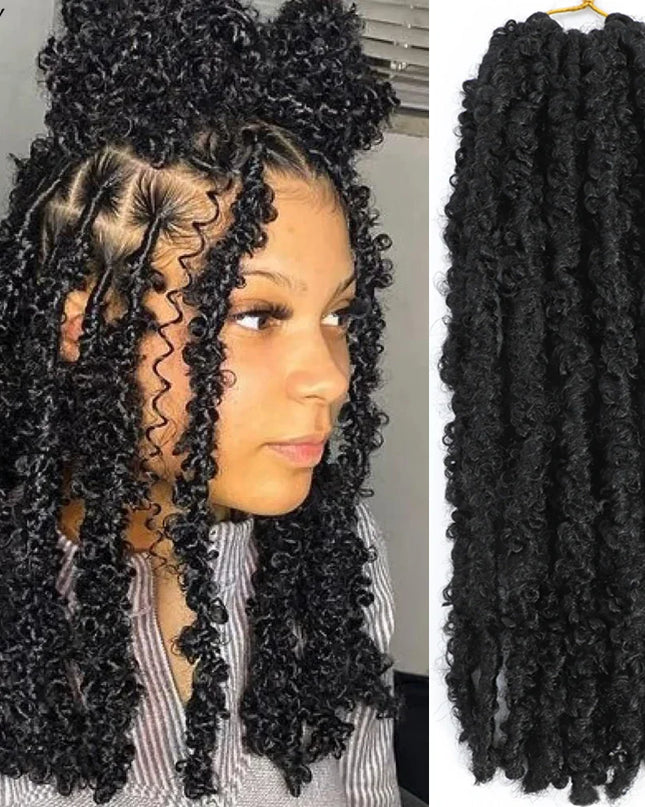 14 12 inch Butterfly Faux Locs Crochet Hair Braids Pre looped Distressed Goddess Butterfly Soft Locs Crochets Braids Cheveux Lok Caethelstore.com