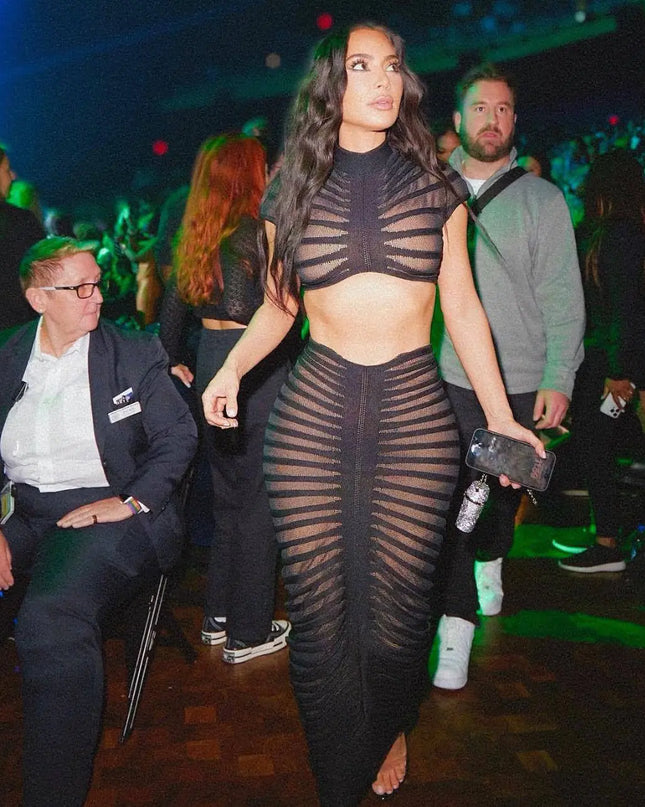 Cross-Border Supply: Women's Knit Sheer Club Outfit