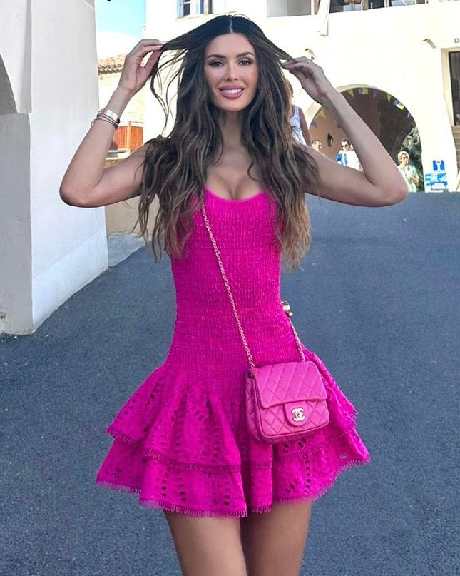Jessica Bara Vaira Ruffle Mini Dress