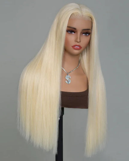 613 Blonde Straight Human Hair Lace Front Wigs Undetectable Lace Wig 180% Density junoda