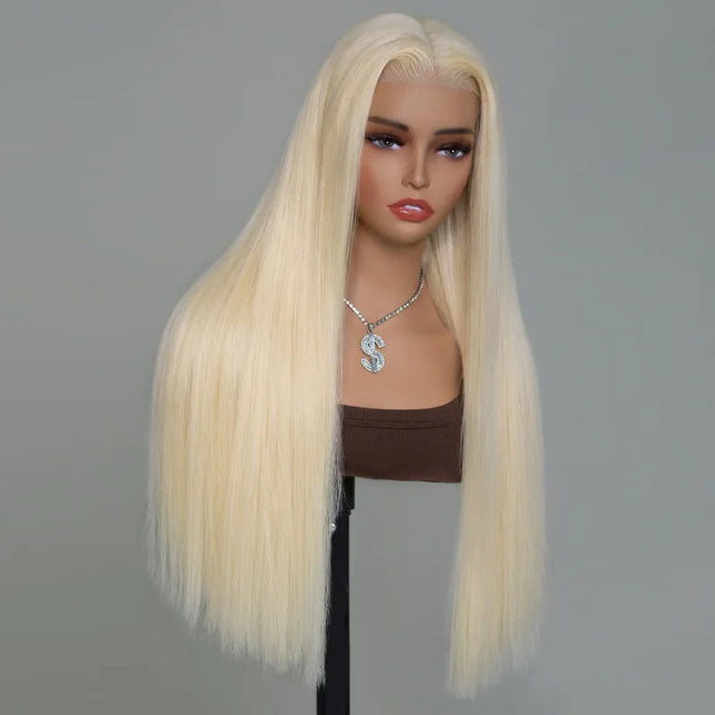 613 Blonde Straight Human Hair Lace Front Wigs Undetectable Lace Wig 180% Density junoda