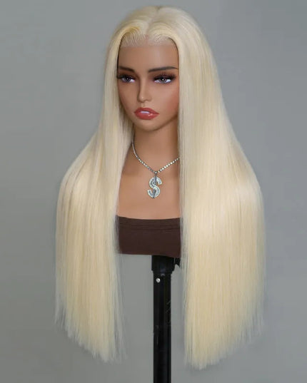 613 Blonde Straight Human Hair Lace Front Wigs Undetectable Lace Wig 180% Density junoda
